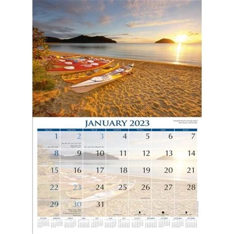 Easy2c Wall Calendar Stitched Splendour Of New Zealand 2023 Officemax Nz