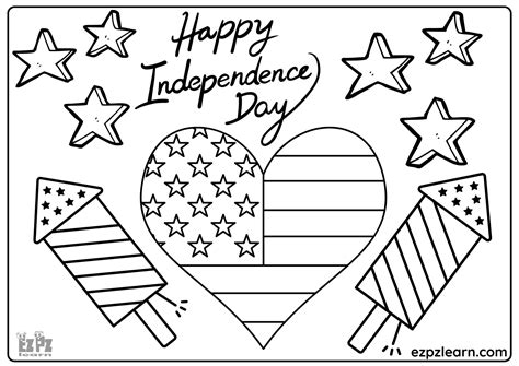 Th Of July Independence Day Coloring Page Ezpzlearn Com