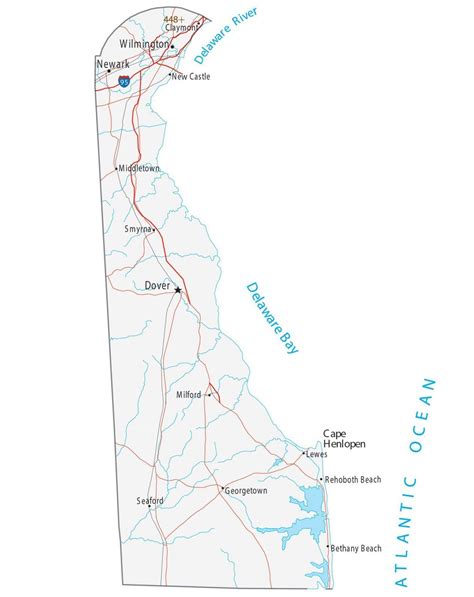 Map Of Delaware Cities And Roads Gis Geography