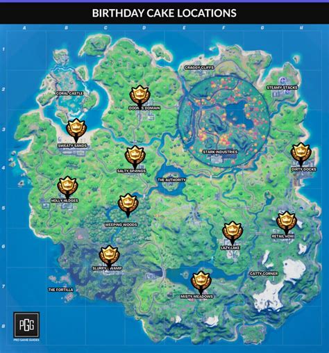 All Birthday Cakes In Fortnite Cake Locations Pro Game