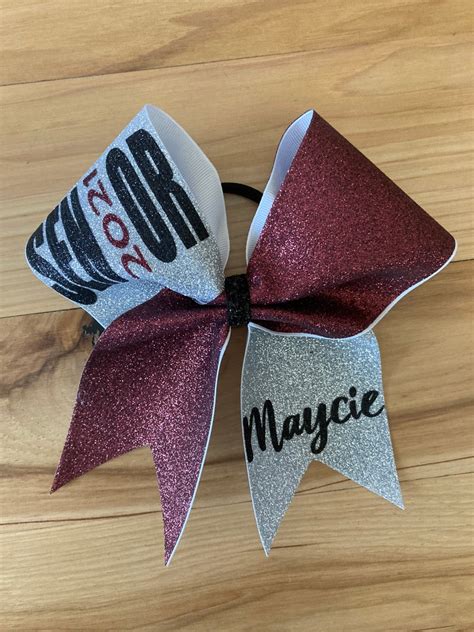 Senior Glitter Cheer Bow Personalized With Year Name Price Etsy