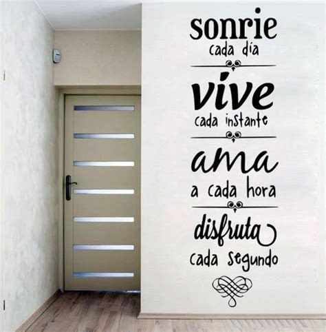 Vinil Decorativo Para Pared Frases Letras Sonrie Cada Día Vinil Decorativo Frases En