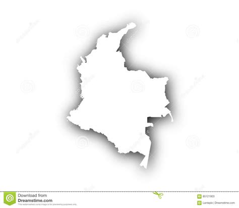 Map Of Colombia With Shadow Stock Vector Illustration Of Symbol