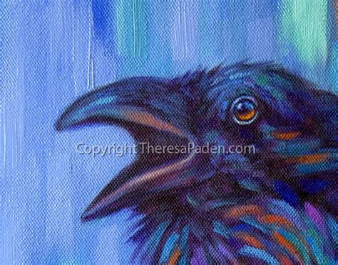Paintings By Theresa Paden Colorful Raven Painting By Theresa Paden Sold