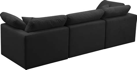 Black Velvet Comfort Modular Sofa Plush 602black S105 Meridian Modern