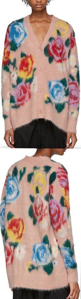 Pink Flowers Long Cardigan Long Cardigan Cardigan Sweaters Knitwear