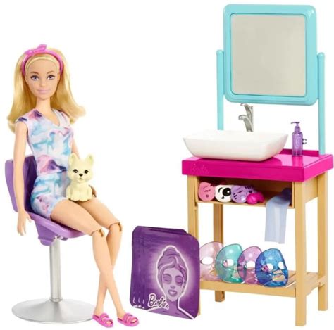 Boneca Barbie Dia De Spa Skin Care Máscaras Brilhantes Mattel Ri
