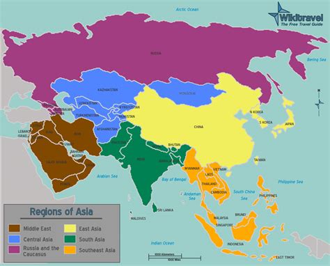 Asien Karta över Region Politiska
