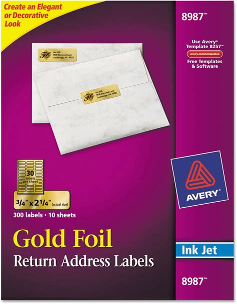 Avery 8987 Inkjet Mailing Labels 34 Inch X2 14 Inch