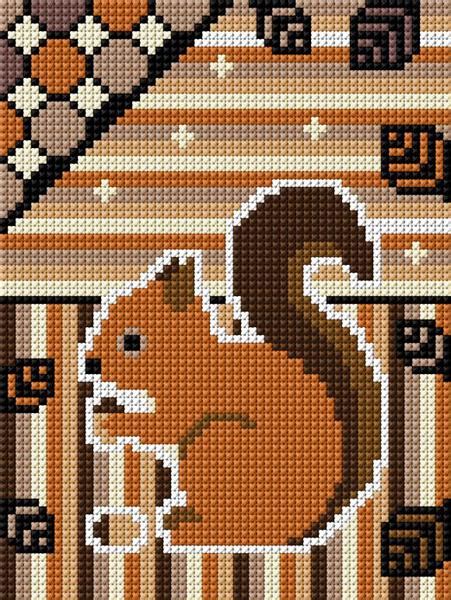 Cross stitch continues a long and rich tradition. Ann Logan|10 Free Patterns Online|Squirrel|4457