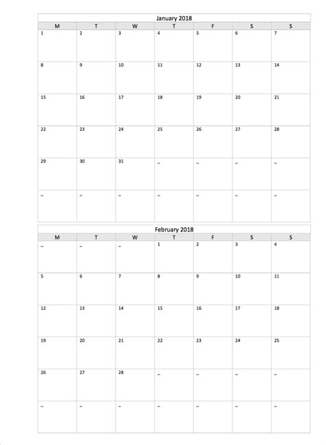 Free Printable Calendar 2021 2 Month Per Page Calendar