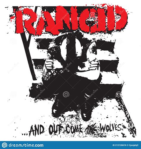 rancid punk band logo and out come the wolves stock vector illustration of deck california