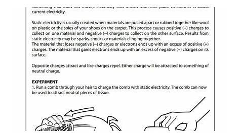 static electricity worksheets answers