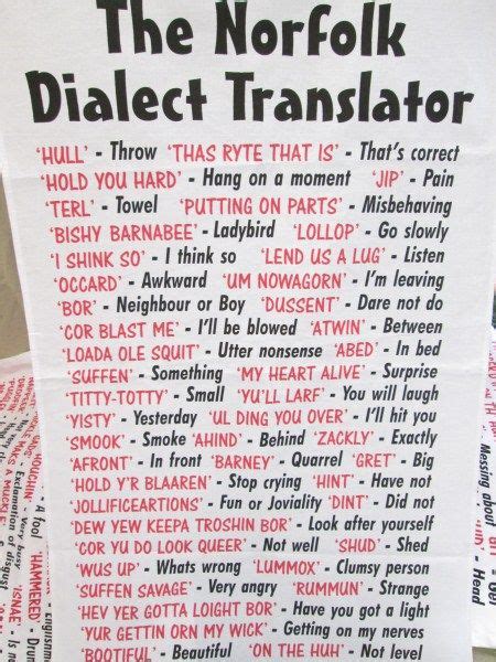 Norfolk Dialect Translator Basic Language English Language Second