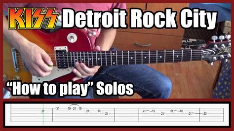 Kiss Detroit Rock City Solos Lesson With Tabs Hd Youtube