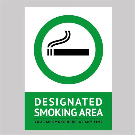 Designated Smoking Areablue Side Studio Safety Sign For Business