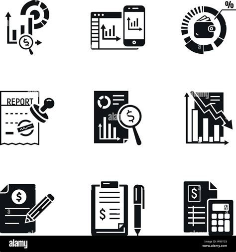 Business Report Icon Set Simple Set Of 9 Business Report Vector Icons