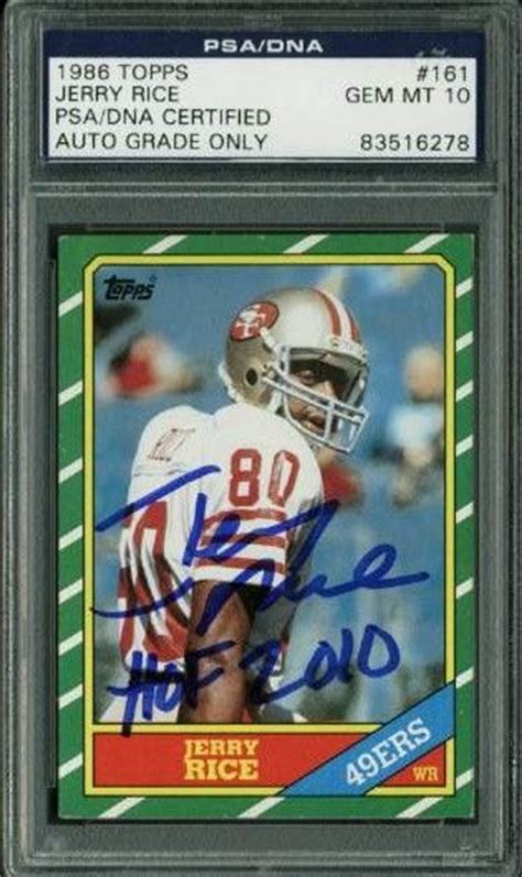 Pictured as a member of the the padres, it's almost uncomfortable seeing the eventual hall of famer in a uniform other than the cardinals. Lot Detail - Jerry Rice Signed 1986 Topps Rookie Card - PSA/DNA Graded GEM MINT 10