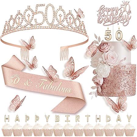 Amazon Com Unittype Th Birthday Decorations For Women Including Th Birthday Tiara Crown