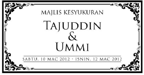 Menerima tempahan kad aqiqah, birthday card, dan pelbagai majlis. Kalau Dah Jodoh: ^^~UNDANGAN PERKAHWINAN~^^
