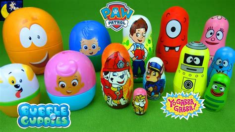 Lots Of Surprise Toys Paw Patrol Bubble Guppies Yo Gabba Gabba Nesting