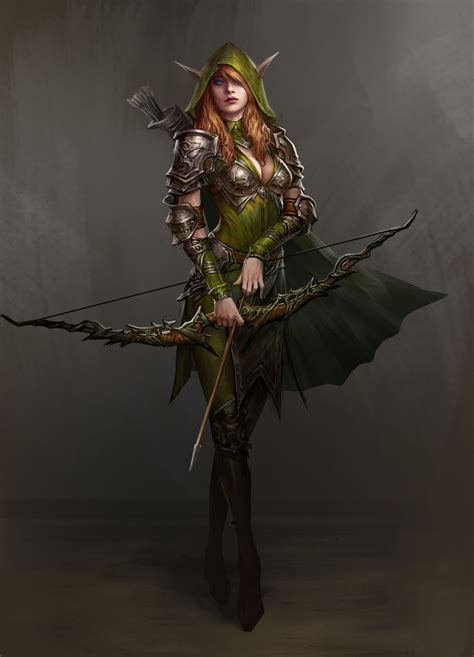 artstation archer imthonof u elf art fantasy girl elf archer