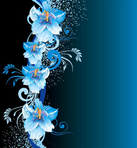 Blue Background With Flowers Gallery Yopriceville High
