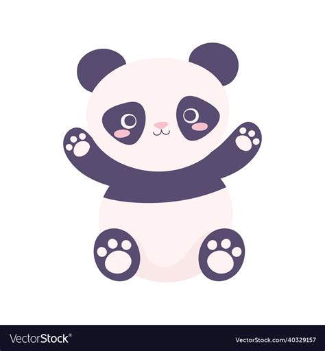 Cute Little Panda Royalty Free Vector Image Vectorstock