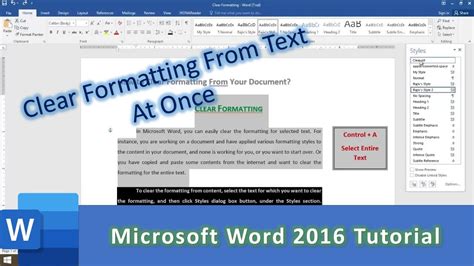 How To Clear Formatting From Entire Text In Documents In Microsoft Word