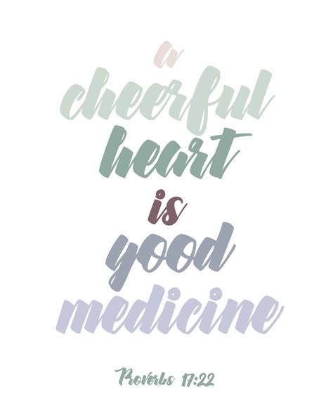 Cheerful Heart Good Medicine Scripture Printable Proverbs Etsy
