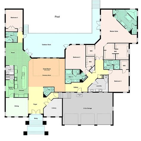 Regal floor designs can be used in a very large living room. Custom Home Portfolio Floor Plans