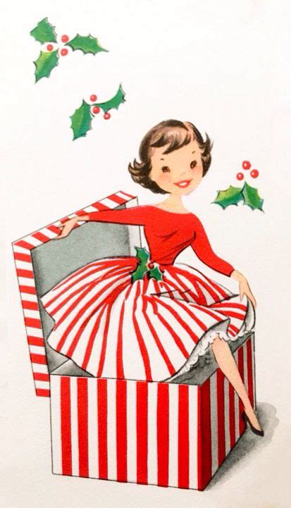 Christmas girl. | Vintage christmas cards, Vintage christmas, Christmas ...