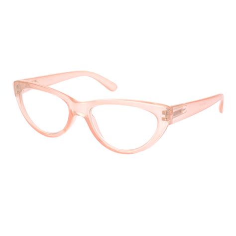 Womens Gothic Mod Retro Cat Eye Plastic Reading Glasses Pink 2 25