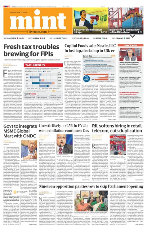 Mint Mumbai May 25 2023 Newspaper Get Your Digital Subscription