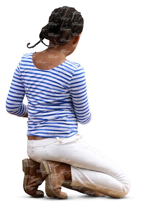 Young Black Girl Kneeling On The Ground Vishopper