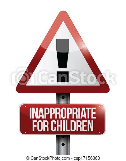 Clip Art Vector Of Inappropriate For Children Warning Sign Illustration