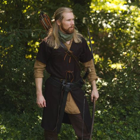Wool Hunters Coat Medieval And Fantasy Coat Brown Short Sleeved