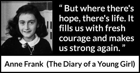 Anne Frank But Where Theres Hope Theres Life It Fills