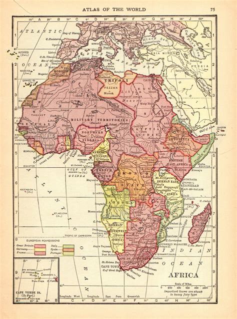 1904 Antique Africa Map Vintage Map Of Africa Gallery Wall Art Etsy