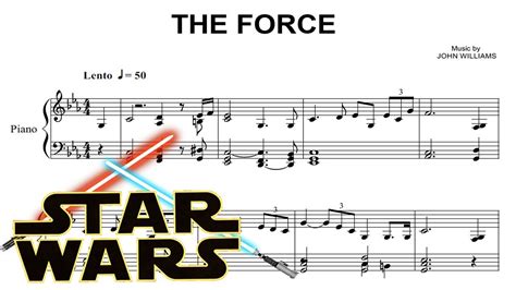 Star Wars The Force Theme Piano Sheet Music Youtube