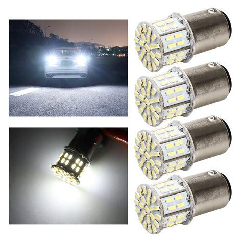 1157 Led Light Bulbs Eeekit 4pcs 12v Super Bright 1157 50 Smd Led Light 6000k 6500k White Car