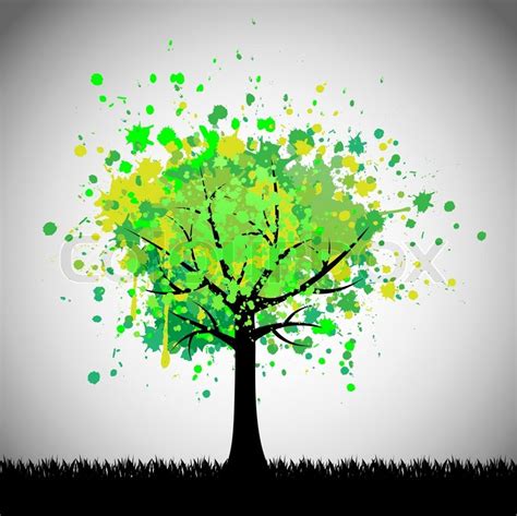 Abstract Green Tree Vector Background Stock Vector Colourbox