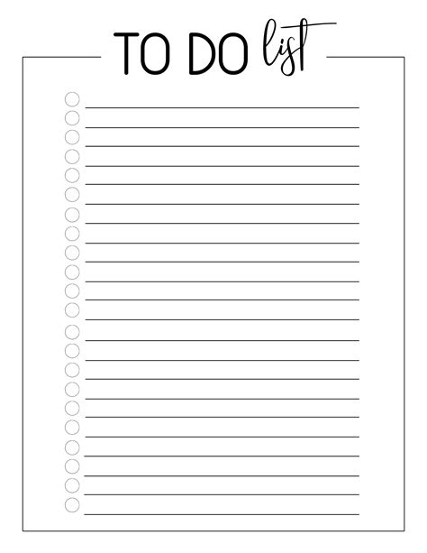 Free Printable To Do Checklist Template Paper Trail Design