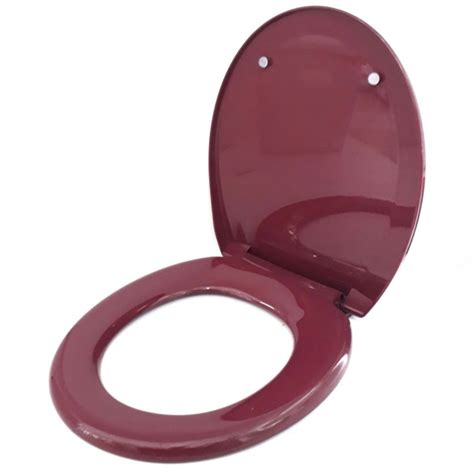 Heavy Duty Solid Maroon Red Color Toilet Seat Cover In Bathroom Toilet