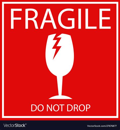 Fragile Or Breakable Material Packaging Symbol Vector Image