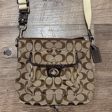 Coach Bags Coach Signature Cross Body Bag Tanbrown Adjustable Strap