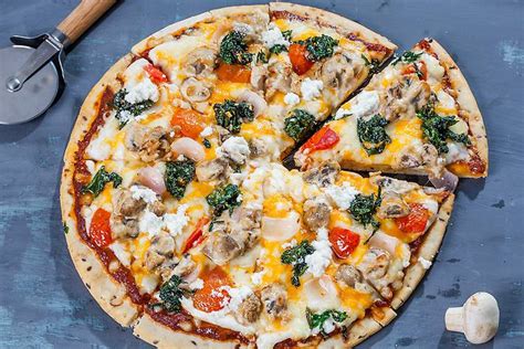 Order Three Cheese Mushroom Pizza Veg Online From Freshmenu