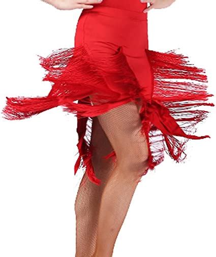 Latin Dance Skirts Tassel Skirt Cha Cha Skirts Dance Tango Skirts Red Xl At Amazon Womens