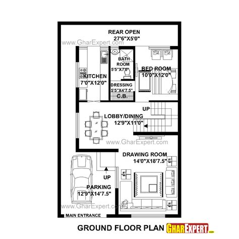 House Plan For 29 Feet By 46 Feet Plot Plot Size 148 Square Yards