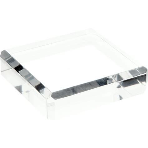 Plymor Clear Polished Acrylic Square Beveled Display Base 4 W X 4 D
